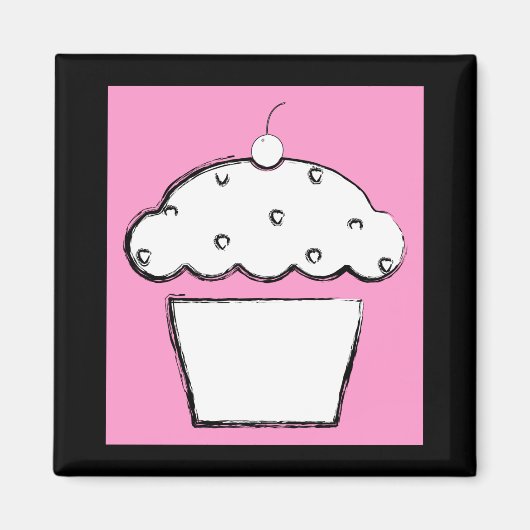 grunge cherry cupcake magneet (Voorkant)