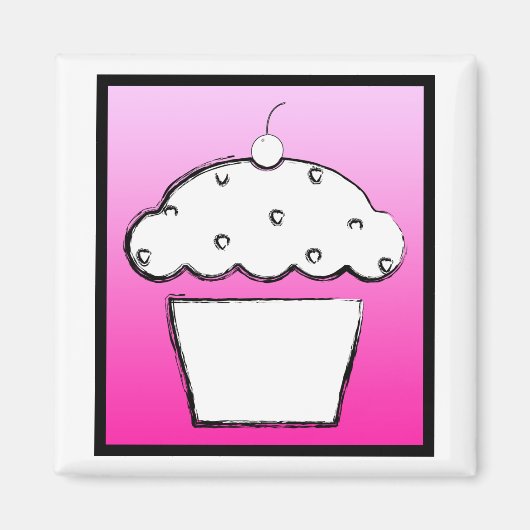 grunge cherry cupcake magneet (Voorkant)