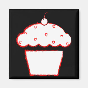 grunge cherry cupcake magneet