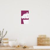 grunge cherry cupcake poster (Keuken)