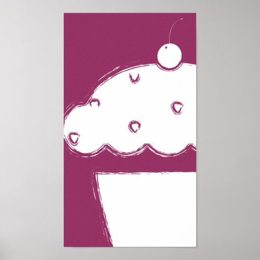 grunge cherry cupcake poster (Voorkant)