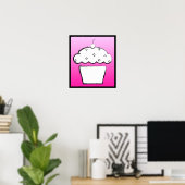 grunge cherry cupcake poster (Thuiskantoor)