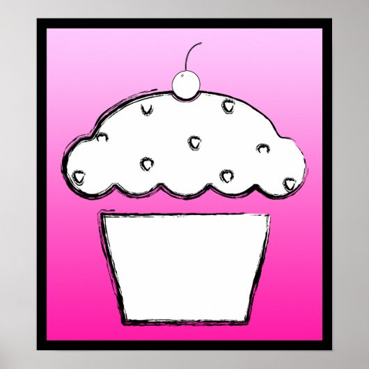 grunge cherry cupcake poster (Voorkant)