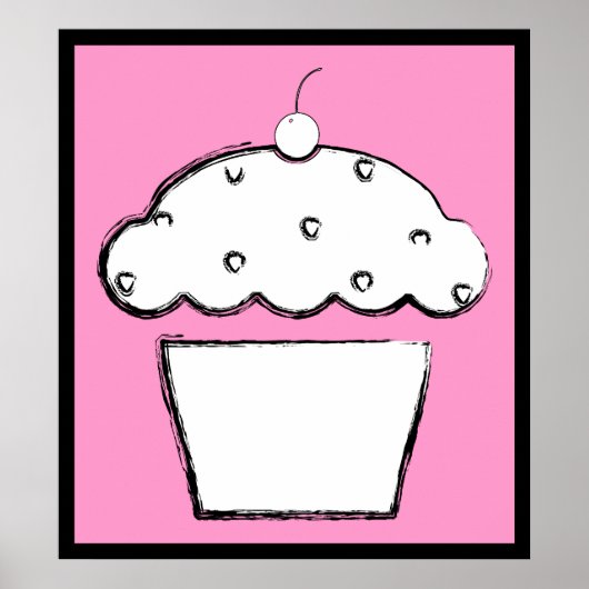 grunge cherry cupcake poster (Voorkant)