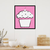 grunge cherry cupcake poster (Keuken)