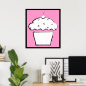 grunge cherry cupcake poster (Thuiskantoor)