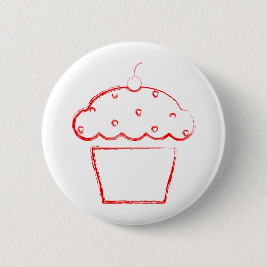 grunge cherry cupcake ronde button 5,7 cm (Voorkant)
