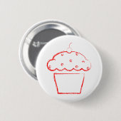 grunge cherry cupcake ronde button 5,7 cm (Voorkant /achterkant)