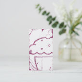 grunge cherry cupcake visitekaartje (Staand voorkant)