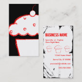 grunge cherry cupcake visitekaartje (Voorkant / Achterkant)