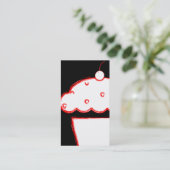 grunge cherry cupcake visitekaartje (Staand voorkant)