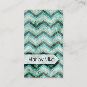 Grunge Chevron blauwgroen zeevoam Salon stylist Bu Visitekaartje