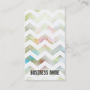 Grunge Chevron Pink Green Blue Visitekaartje