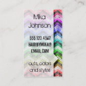 Grunge Chevron rainbow Salon stylist Business Visitekaartje (Achterkant)