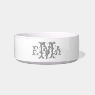Grunge Chic gepersonaliseerde Monogram Pet Bowl Voerbakje