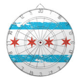 Grunge Chicago Flag Dartbord (Voorkant)