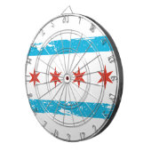Grunge Chicago Flag Dartbord (Voorkant Rechts)