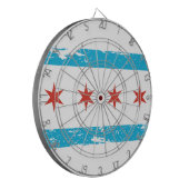 Grunge Chicago Flag Dartbord (Voorkant Links)