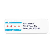 Grunge Chicago Flag Etiket (Voorkant)
