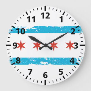 Grunge Chicago Flag Grote Klok