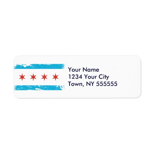 Grunge Chicago Vlag Etiket (Voorkant)