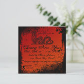 Grunge Chinese New Year Dragon Kaart (Staand voorkant)