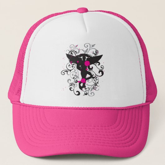 Grunge Chiropractic Caduceus Trucker Pet (Voorkant)