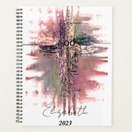 Grunge Christelijke woorden kruis gepersonaliseerd Planner (Voorkant)