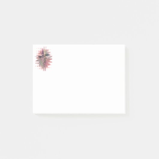 Grunge christelijke woorden kruis post-it® notes (Voorkant)