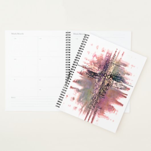 Grunge Christelijke woorden kruisen Planner (Display)