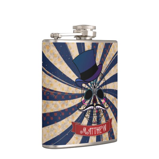 Grunge Circus Sugar Skull Ringmaster Personalised Heupfles (Rechts)