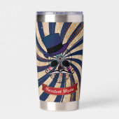 Grunge Circus Suiker Skull Ringmeester Aangepaste Geïsoleerde Drinkbeker (Achterkant)