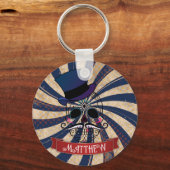 Grunge Circus Suiker Skull Ringmeester Persoonlijk Sleutelhanger (Voorkant)