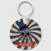 Grunge Circus Suiker Skull Ringmeester Persoonlijk Sleutelhanger (Achterkant)