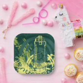 Grunge City Graphic Papieren Bordje (Feest)