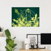 Grunge City Graphic Poster (Thuiskantoor)