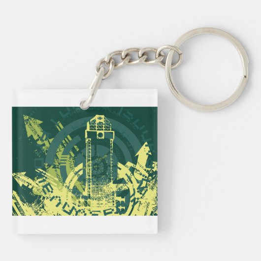 Grunge City Graphic Sleutelhanger (Achterkant)