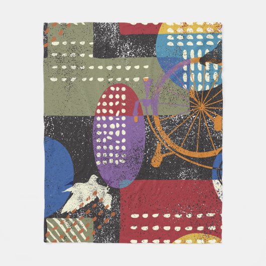 Grunge Cityscape: Naadloze textuur Fleece Deken (Voorkant)
