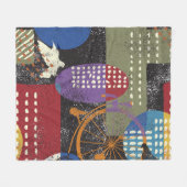 Grunge Cityscape: Naadloze textuur Fleece Deken (Voorkant (Horizontaal))