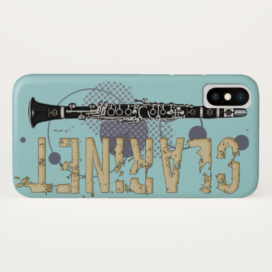 Grunge Clarinet Case-Mate iPhone Case (Achterkant (horizontaal))