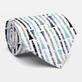 Grunge Clarinets - Blauw en grijs Stropdas (Opgerold)