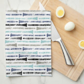 Grunge Clarinets - Blauw en grijs Theedoek (Quarter Fold)