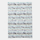 Grunge Clarinets - Blauw en grijs Theedoek (Verticaal)