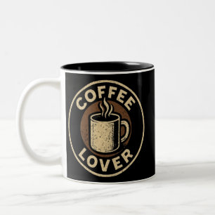 Grunge Coffee Lover T-shirt Tweekleurige Koffiemok