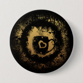 Grunge Coffee Ronde Button 7,6 Cm