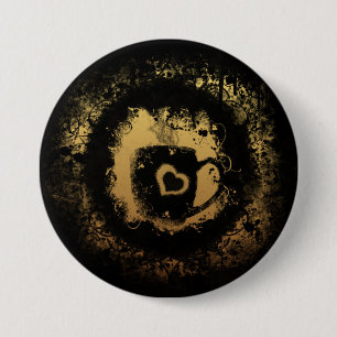 Grunge Coffee Ronde Button 7,6 Cm