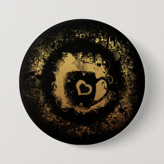 Grunge Coffee Ronde Button 7,6 Cm (Voorkant)