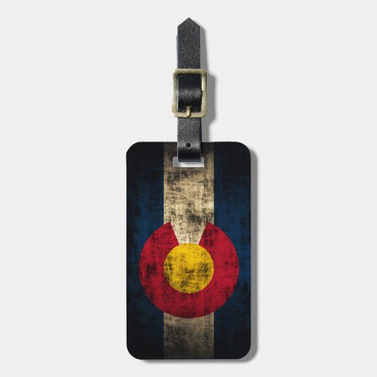 Grunge Colorado Flag Bagagelabel (Voorkant verticaal)