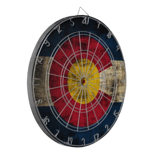 Grunge Colorado Flag Dartbord (Voorkant Links)