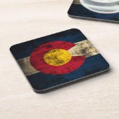 Grunge Colorado Flag Drankjes Onderzetter (Linkerzijde)